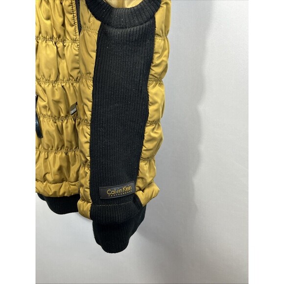 Calvin Klein Performance Quilted Puffer Zip Vest Small Mustard Yellow Cabincore - Picture 4 of 14